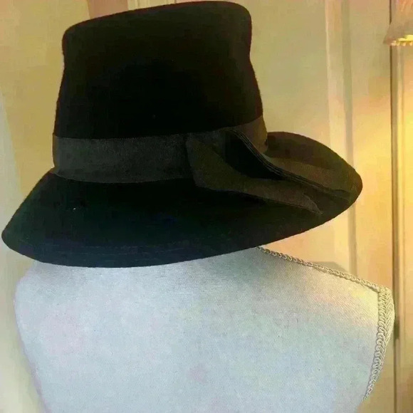 Vintage TNLee Neumann Endler 100% Wool Black Hat Union made USA. Good condition - Picture 4 of 13